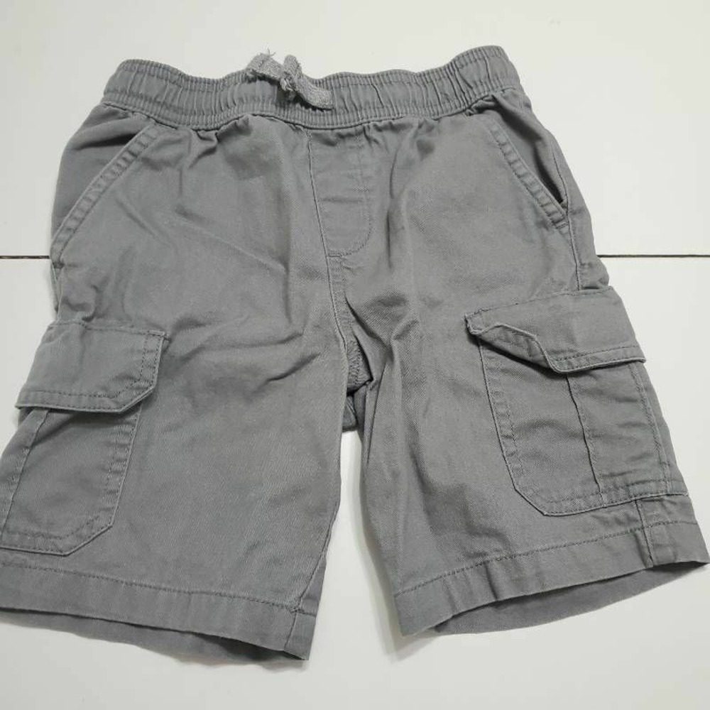 365 Kids Garanimals Boys Cargo Shorts Gray Flat Front Drawstring Pocket Cotton 5